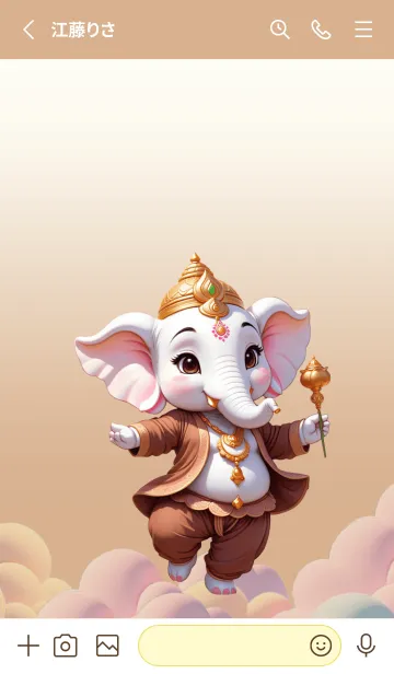 [LINE着せ替え] Brown Ganesha for rich Theme  (JP)の画像2