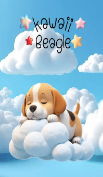 Kawaii Beagle Dog in Could Theme (JP)の着せ替えメイン画像