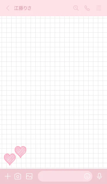 [LINE着せ替え] 幸運ハートの方眼紙/ローズピンクの画像2