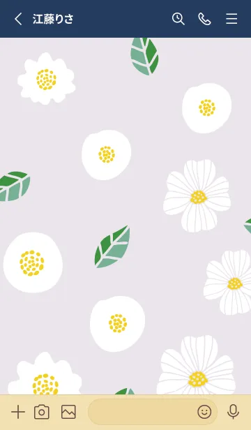 [LINE着せ替え] 白い3種の花3の画像2