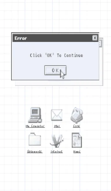 [LINE着せ替え] Old Computer 2 (Color) - White+B 00の画像1