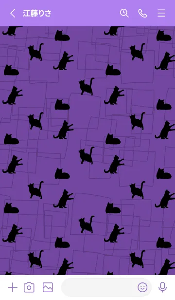 [LINE着せ替え] purple 猫のシルエットの画像2
