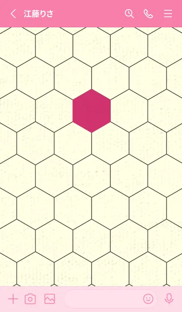 [LINE着せ替え] 六角形のきせかえ 紅色の画像2