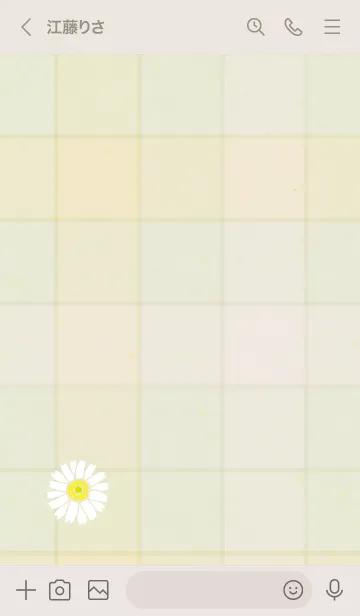 [LINE着せ替え] チェック柄 ガーベラ28の画像2