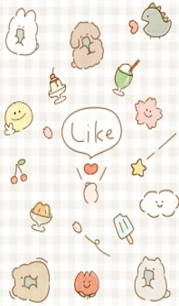 [LINE着せ替え] beige スマホ大好き05_1の画像1