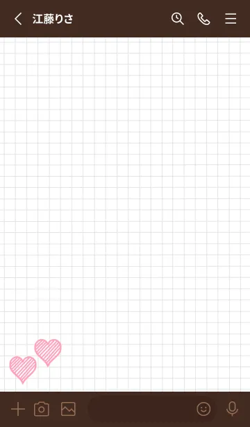 [LINE着せ替え] 幸運ハートの方眼紙/ディープブラウンの画像2