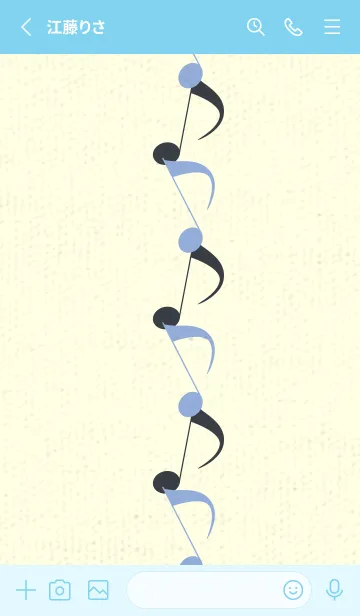 [LINE着せ替え] 八分音符1 ファウンテンブルーの画像2