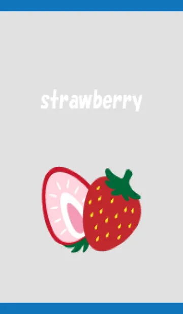 [LINE着せ替え] 赤いちご 白と青の画像1