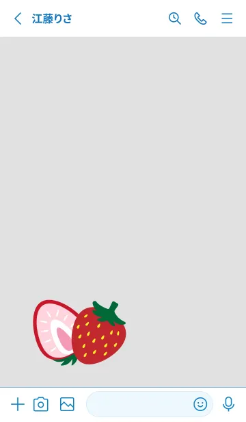 [LINE着せ替え] 赤いちご 白と青の画像2
