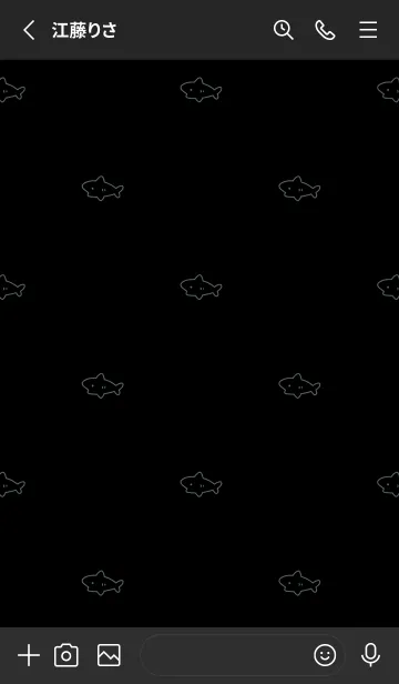 [LINE着せ替え] ゆるいさめ。黒と水色の画像2