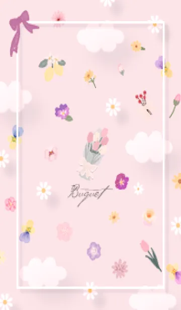 [LINE着せ替え] pink 花束を10_1の画像1