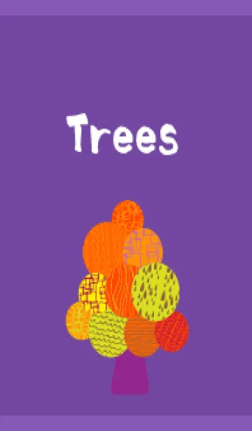 [LINE着せ替え] カラフルな木々 紫色の画像1