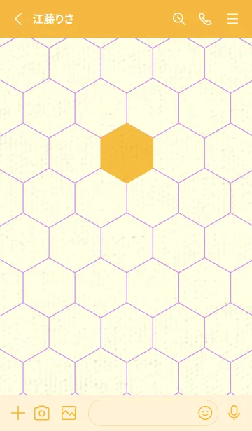 [LINE着せ替え] 六角形のきせかえ 鬱金色の画像2