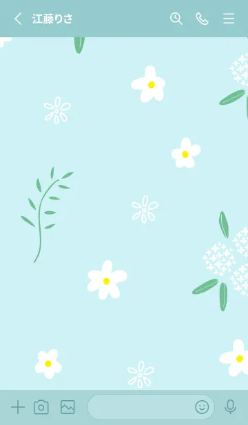 [LINE着せ替え] 白い花々と葉5の画像2