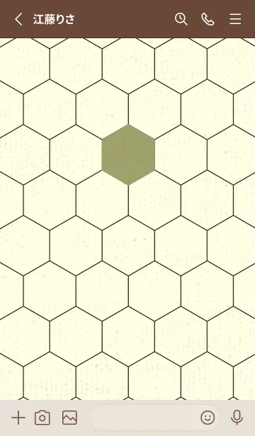 [LINE着せ替え] 六角形のきせかえ 柳茶の画像2