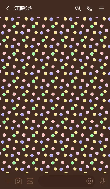 [LINE着せ替え] 淡い水彩の円 茶色の画像2