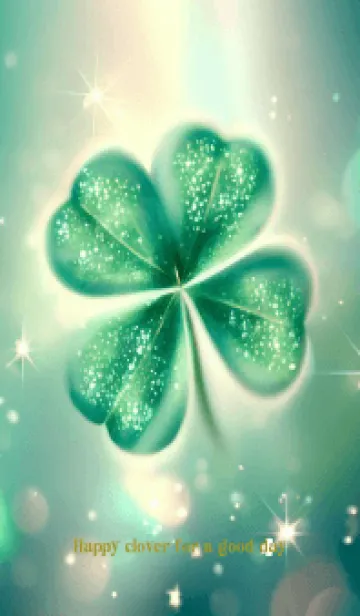 [LINE着せ替え] Happy clover-Green-83の画像1