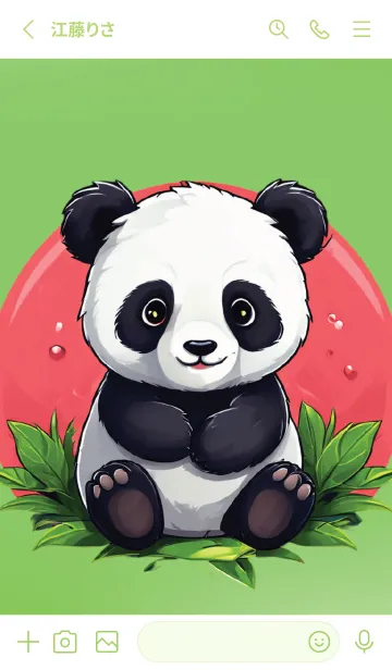 [LINE着せ替え] Cute panda cartoon (JP)の画像2