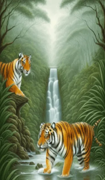 [LINE着せ替え] 森林のトラ gAJhの画像1