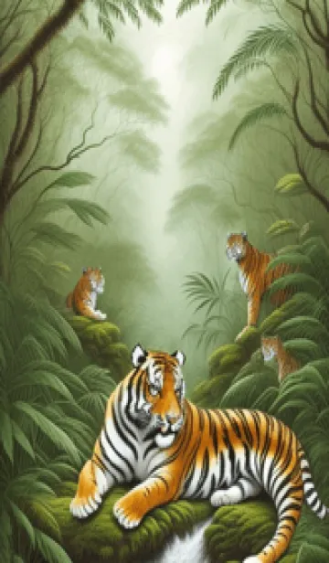 [LINE着せ替え] 森林のトラ E6Yxの画像1