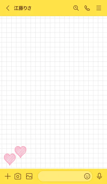 [LINE着せ替え] 幸運ハートの方眼紙/グリーン/イエローの画像2