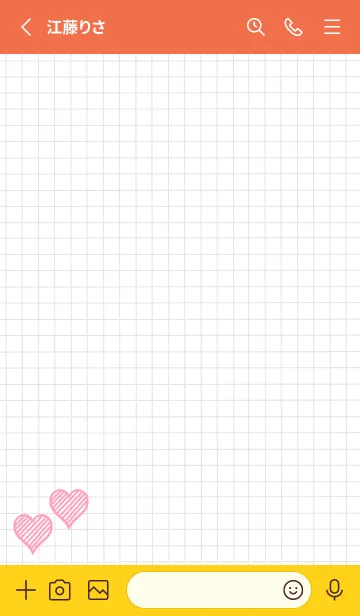 [LINE着せ替え] 幸運ハートの方眼紙/アプリコットカラーの画像2