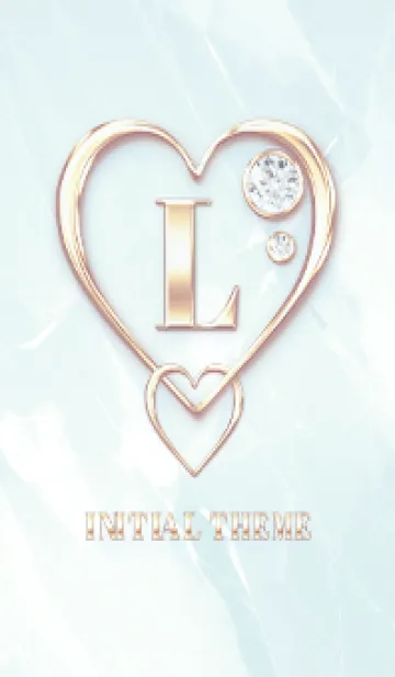 [LINE着せ替え] 【 L 】 Heart Charm & Initial - Blue 2の画像1