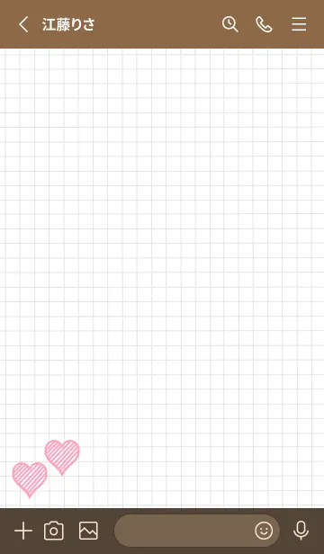 [LINE着せ替え] 幸運ハートの方眼紙/くすみレッドの画像2