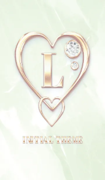 [LINE着せ替え] 【 L 】 Heart Charm & Initial - Greenの画像1