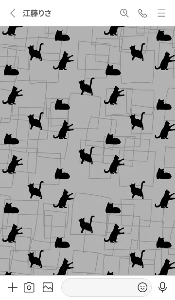 [LINE着せ替え] white 猫のシルエットの画像2