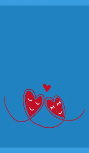 [LINE着せ替え] ふたつのハート 青色の画像1