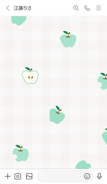 [LINE着せ替え] りんご チェック柄16の画像2