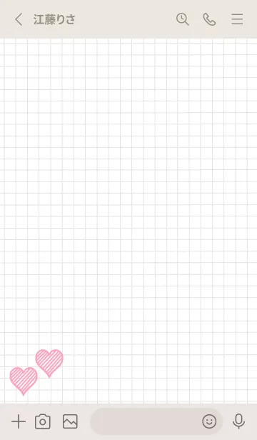 [LINE着せ替え] 幸運ハートの方眼紙/クリームピンクの画像2