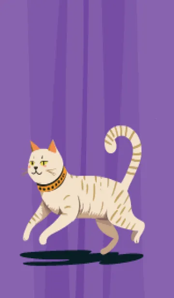 [LINE着せ替え] purple 白い猫の画像1