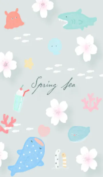 [LINE着せ替え] bluegreen 桜と海06_1の画像1