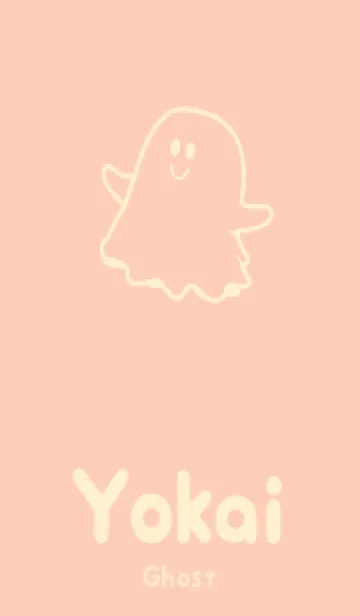 [LINE着せ替え] 妖怪 ゴースト ベージュホワイトの画像1