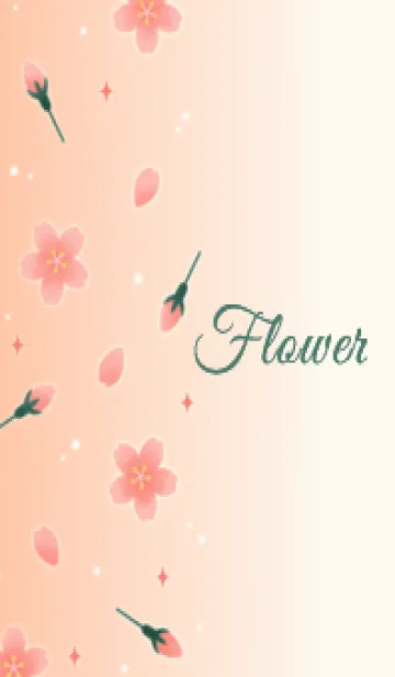 [LINE着せ替え] Flower 006 【桜×青緑×ピンク】の画像1