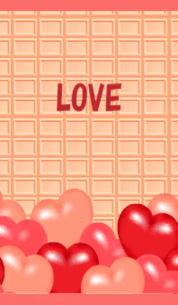 [LINE着せ替え] ハートとストロベリーチョコ 赤色の画像1