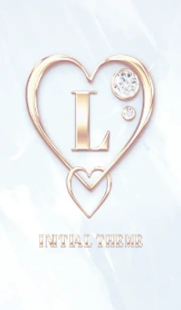 [LINE着せ替え] 【 L 】 Heart Charm & Initial - Blue Gの画像1