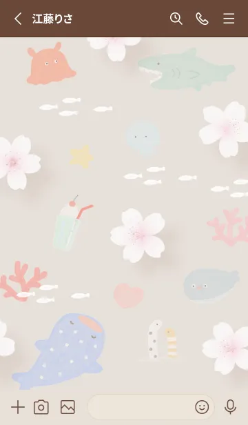 [LINE着せ替え] brown 桜と海03_1の画像2