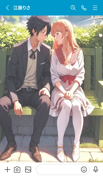 [LINE着せ替え] 甘いカップル 浪漫恋爱の画像2