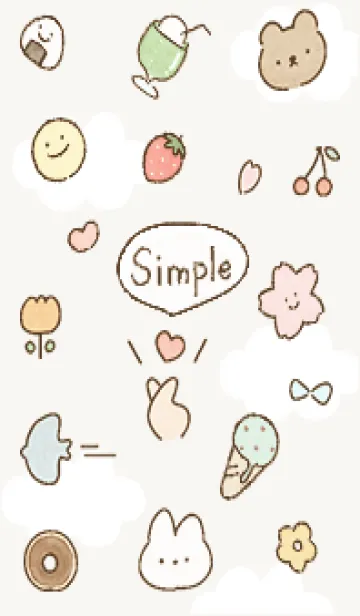 [LINE着せ替え] beige シンプルアイコン春05_1の画像1