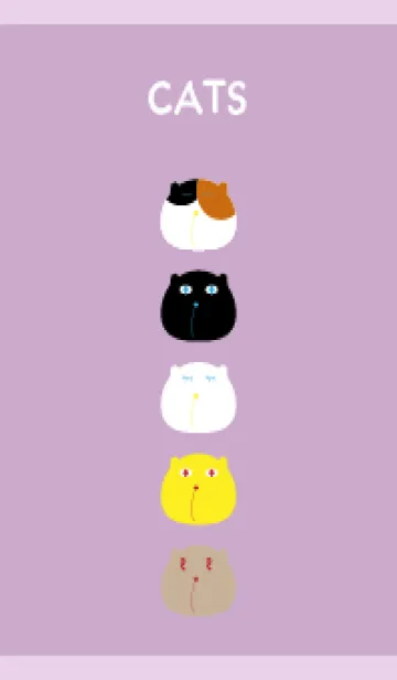 [LINE着せ替え] ぼんやりした猫 薄い紫の画像1