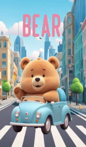 [LINE着せ替え] Cute Bear in City Theme (JP)の画像1