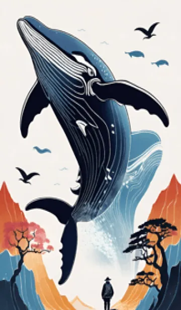 [LINE着せ替え] 浮世絵 鯨 山海桜 7W3 1の画像1