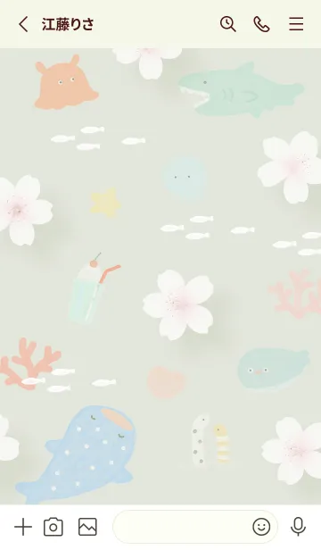 [LINE着せ替え] green 桜と海07_1の画像2