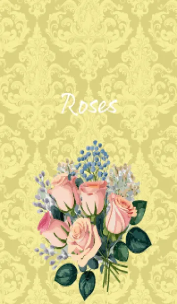 [LINE着せ替え] light yellow 洋風の薔薇の花束の画像1