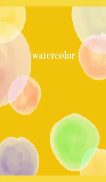 [LINE着せ替え] 淡い水彩の円2 黄色の画像1