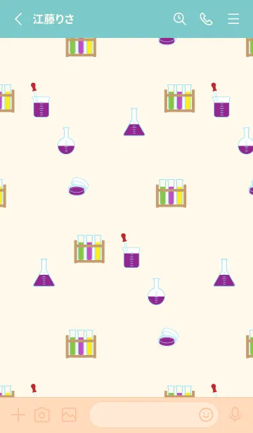 [LINE着せ替え] 理科の実験器具 ピンクと水色の画像2