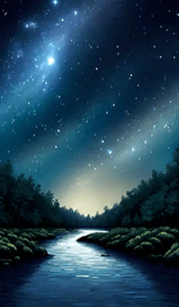 [LINE着せ替え] 綺麗な星空の夜景着せかえ#21の画像1
